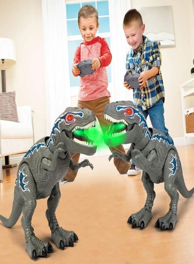 Kidology RC T-Rex Large Dinosaur Toy with Light up & Roaring, Realistic Sound, Easy to Use Remote Control, Electronic Walking, Fun Robot for Kids (Grey) - Image 2
